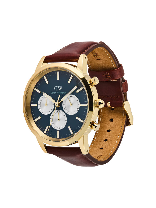 Daniel Wellington Годинник Daniel Wellington Iconic Chronograph St Mawes Arctic Panda DW00100875 Коричневий