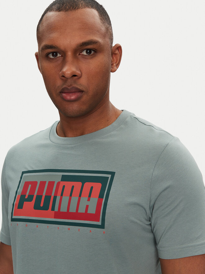 Puma Puma Marškinėliai Graphics Box 684827 Žalia Regular Fit