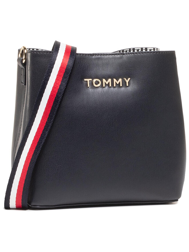 Handtasche Tommy Hilfiger Iconic Tommy Crossover AW0AW08627 Dunkelblau eschuhe