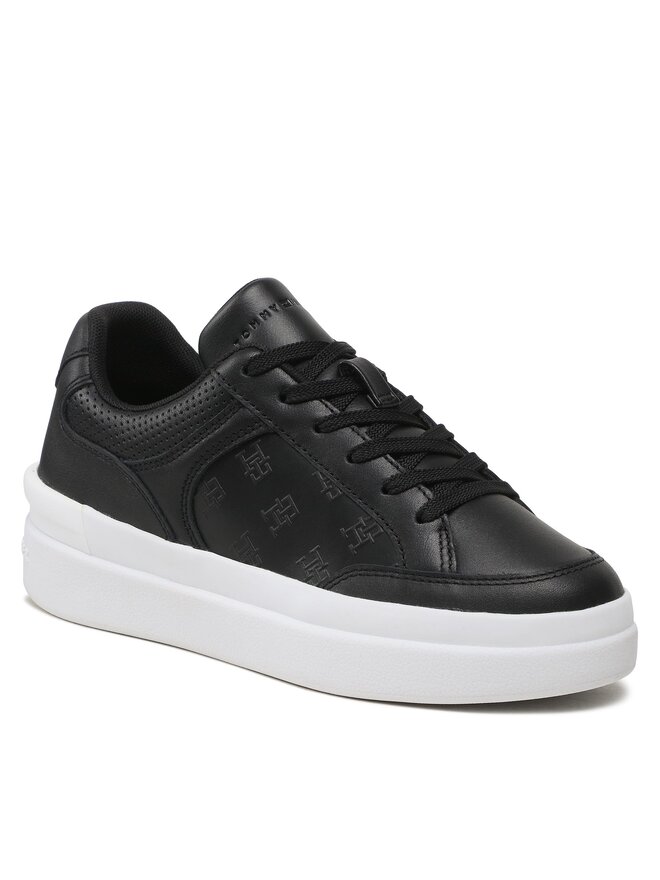 Tommy Hilfiger Snīkeri Tommy Hilfiger Embossed Court FW0FW07297 Melns