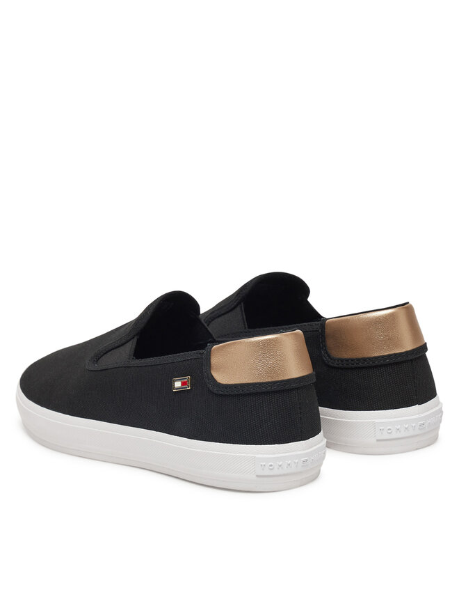 Tommy Hilfiger Tenisówki Tommy Hilfiger Vulc Canvas Slip-On Sneaker FW0FW08645 Czarny