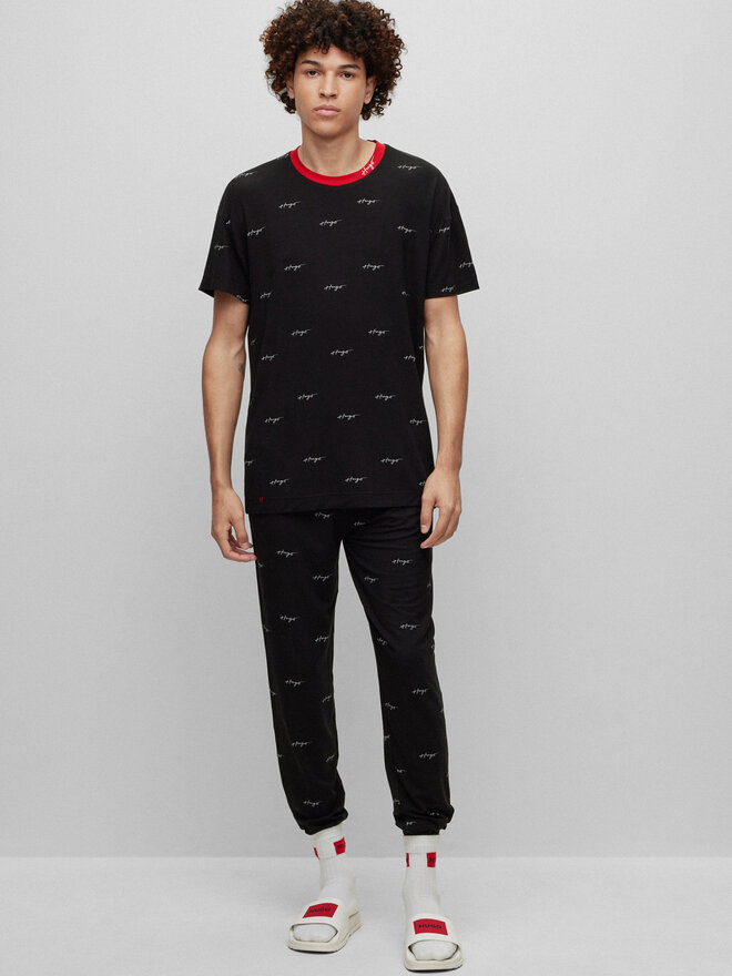 HUGO Hugo Pizsama felső 50490231 Fekete Relaxed Fit
