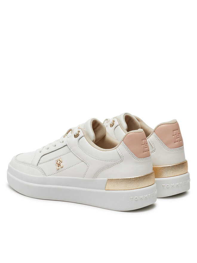 Tommy Hilfiger Sneakers Tommy Hilfiger Lux Hardware Court Sneaker FW0FW07997 Écru