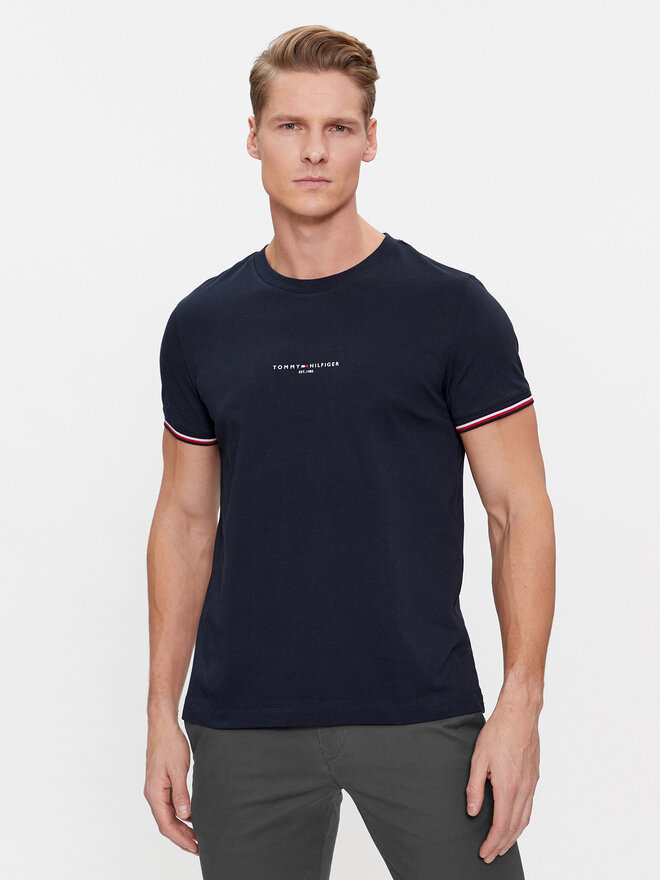 Tommy Hilfiger Tommy Hilfiger Marškinėliai Logo MW0MW32584 Tamsiai mėlyna Slim Fit