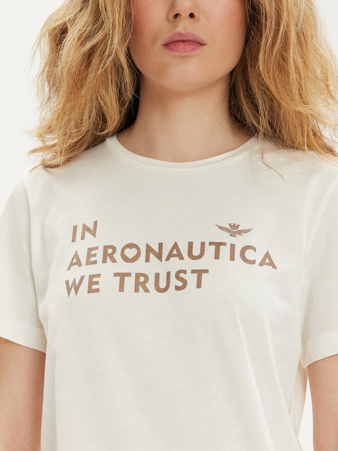 Aeronautica Militare Aeronautica Militare Camiseta 241TS2233DJ510 Beis Regular Fit