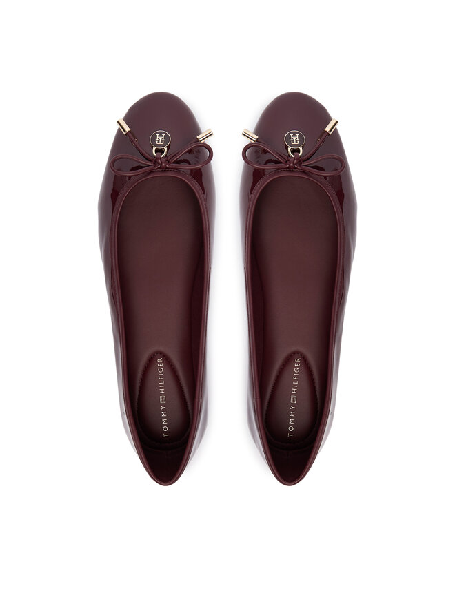Tommy Hilfiger Ballerinas Tommy Hilfiger Th Charm Patent Ballerina FW0FW09481 Dunkelrot