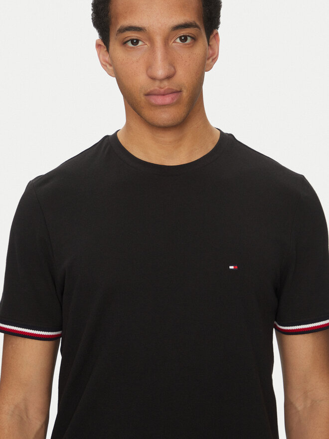 Tommy Hilfiger Tommy Hilfiger T-Shirt Global Stripe MW0MW38630 Μαύρο Regular Fit