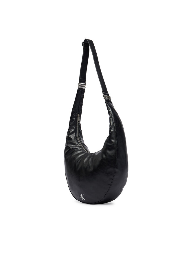 Calvin Klein Handtasche Calvin Klein Buckle Convertible Hobo Bag LV04F3446G Schwarz