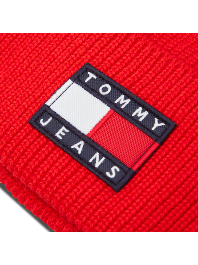 Tommy Jeans Czapka Tommy Jeans Heritage Beanie AM0AM06644 Czerwony