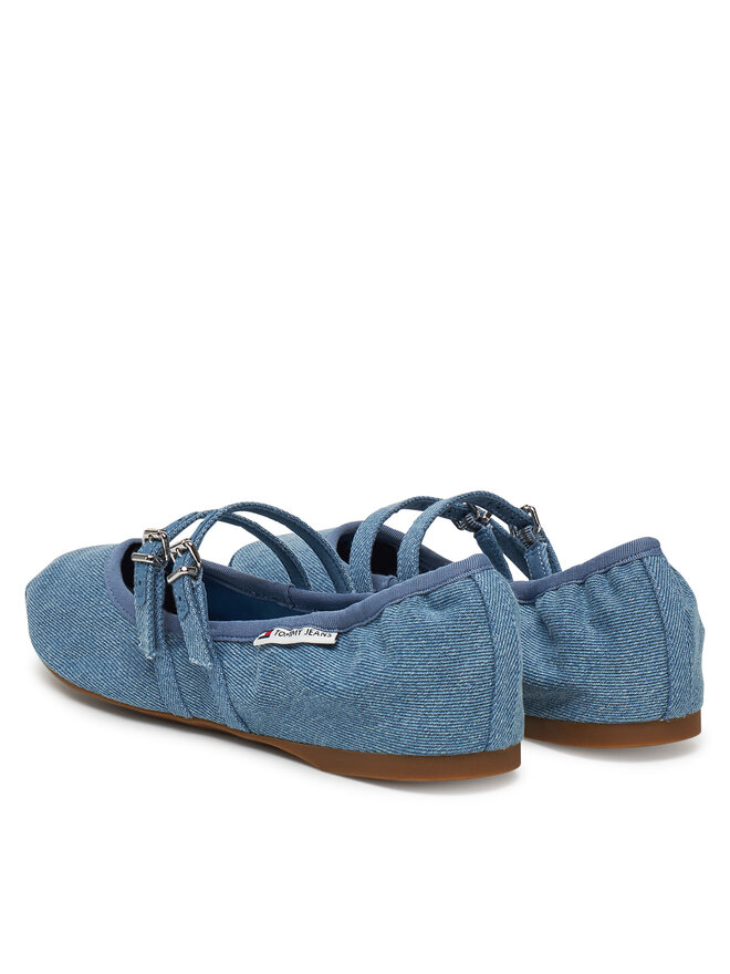 Tommy Jeans Baleriny Tommy Jeans Ballerina Denim EN0EN02782 Niebieski