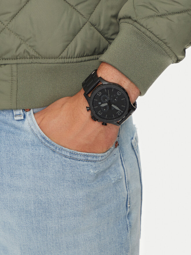 Zegarek Fossil Nate JR1401 Czarny | eobuwie.com.pl