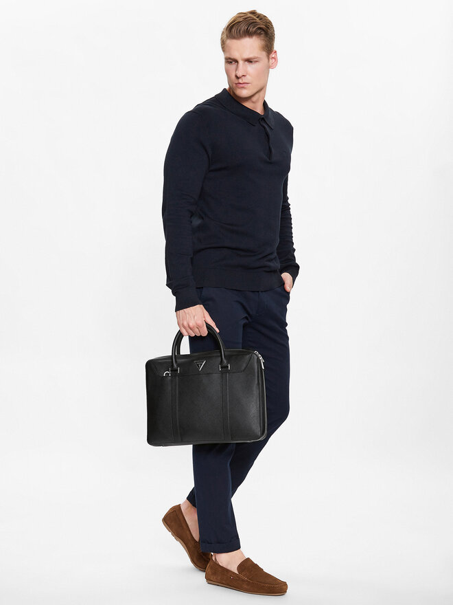 Guess Torba na laptopa Guess Certosa Saffiano Smart HMECSA P3138 Czarny