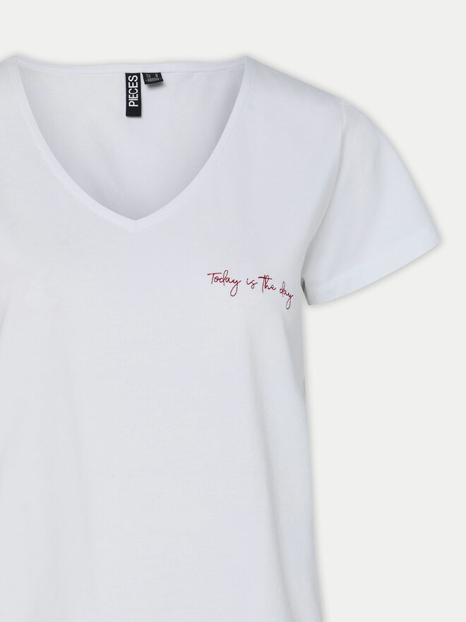 Pieces Pieces Marškinėliai Silly 17156926 Balta Regular Fit