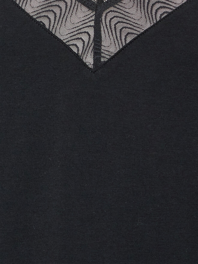 Passionata Passionata Pyjama-T-Shirt Romane P42J10 Schwarz Regular Fit