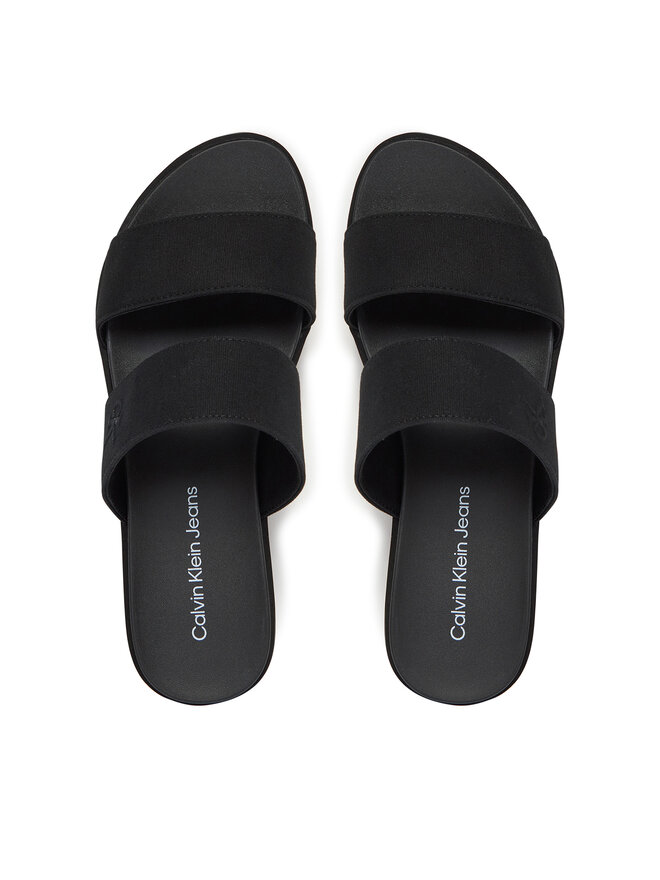 Calvin Klein Jeans Šľapky Calvin Klein Jeans Flatform Sandal Webbing In YW0YW01789 Čierna