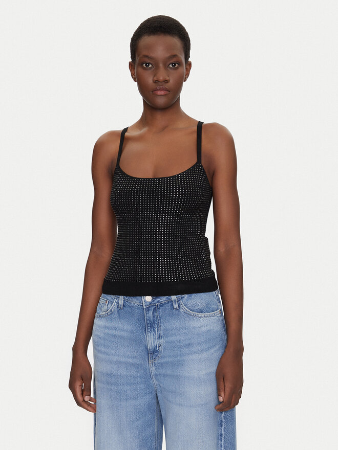 Guess Guess Top W5GR47 Z3MN2 Schwarz Regular Fit