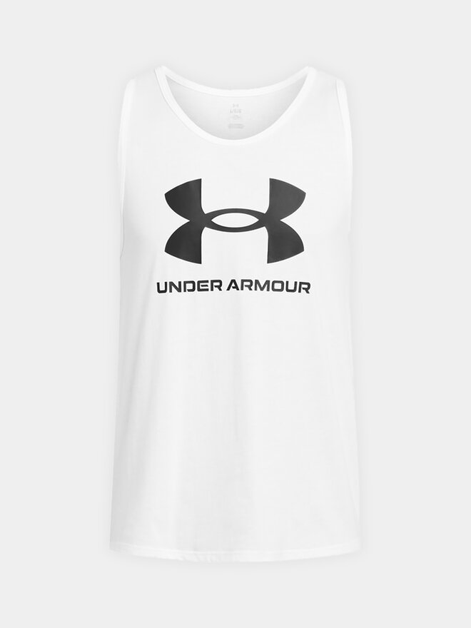 Under Armour Under Armour Tank top marškinėliai Ua Sportstyle Logo Tank 1382883-100 Balta Loose Fit