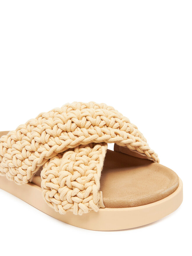 Inuikii Šľapky Inuikii Woven Strap Stones 70104-367 705 Béžová