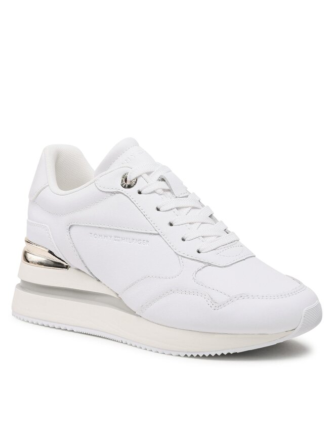 Tommy Hilfiger Sneakers Tommy Hilfiger Wedge Sneaker With Gold FW0FW07031 Weiß