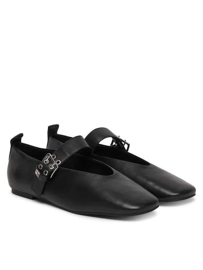 Tommy Jeans Ballerinas Tommy Jeans Tjw Ballerina Buckle EN0EN03019 Schwarz