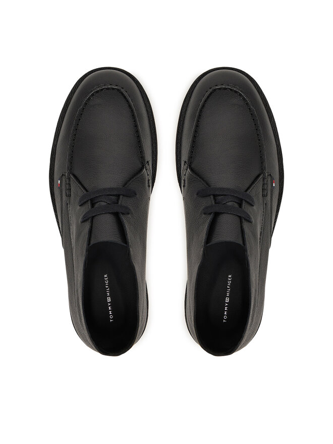 Tommy Hilfiger Halbschuhe Tommy Hilfiger Hilfiger Stitchdown Tbl Lth Chuk FM0FM05743 Schwarz