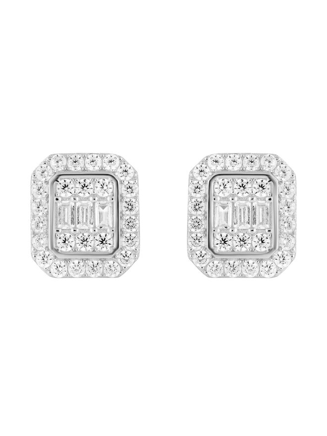 ICED STUFF Orecchini ICED STUFF Diamond Stud Baguette Oro bianco