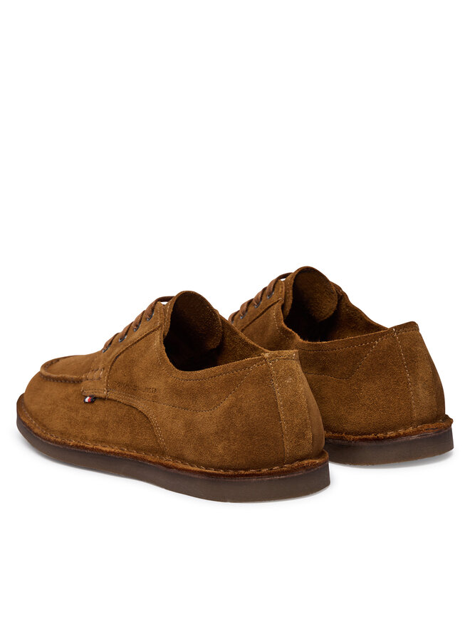 Tommy Hilfiger Halbschuhe Tommy Hilfiger Stitchdown Suede Derby FM0FM05841 Braun