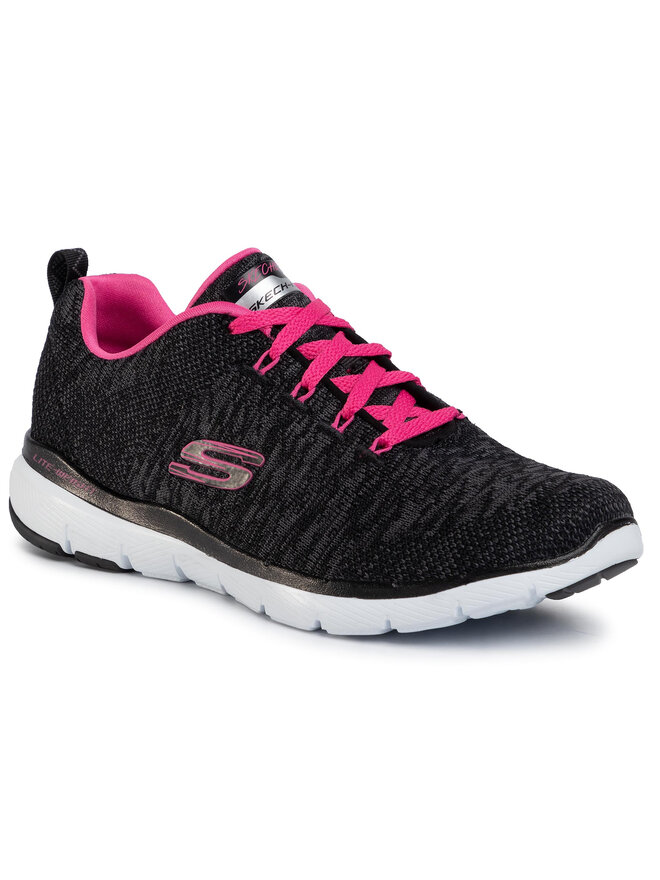 Skechers damen flex appeal 3.0 sneaker hot pink/schwarz hot sale