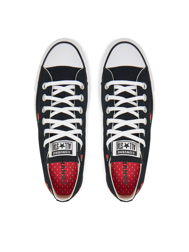 Converse Tornacipő Converse Chuck Taylor All Star Lift Platform Embroidered Strawberries A14935C Fekete