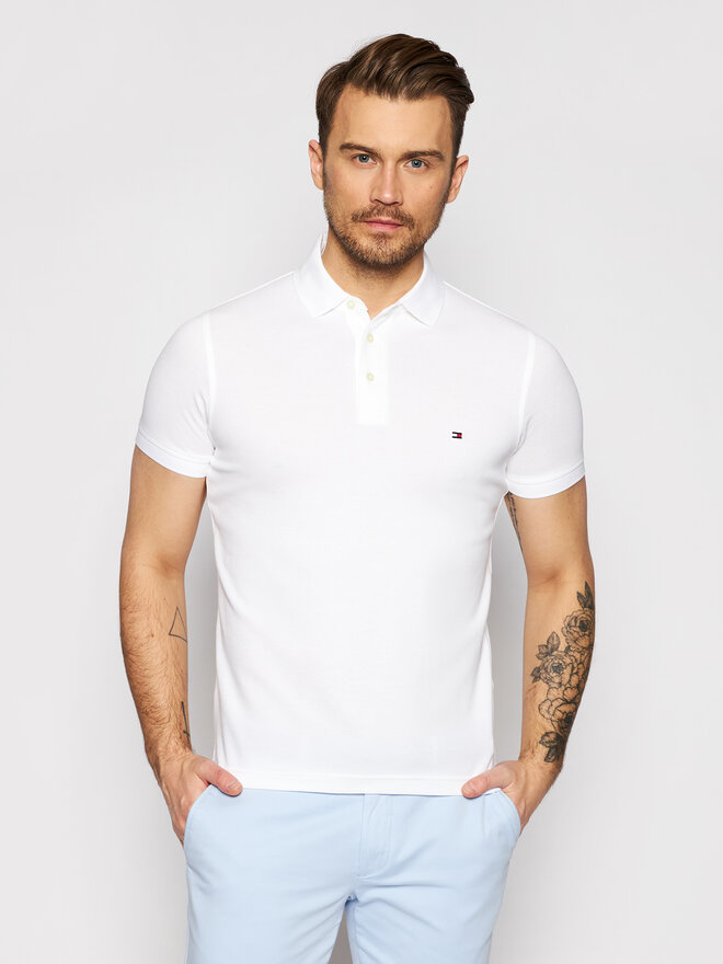 Tommy Hilfiger Tommy Hilfiger Poloshirt 1985 MW0MW17771 Weiß Slim Fit