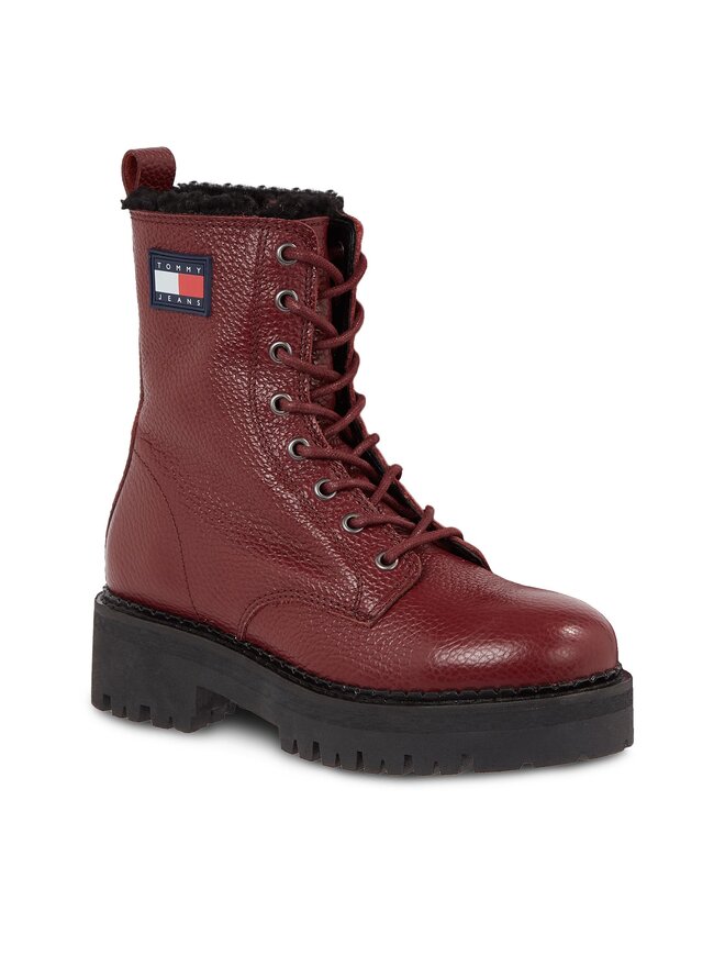 Tommy Jeans Μποτάκια Tommy Jeans Tjw Urban Tumbled Ltr Wl EN0EN02317 Μπορντό