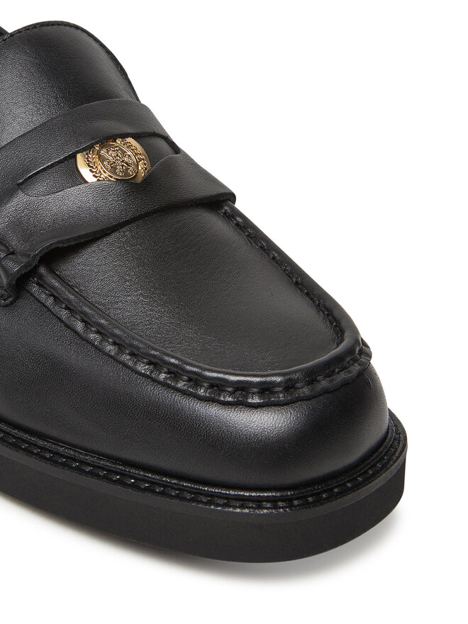 Tommy Hilfiger Slipper Tommy Hilfiger Crest Squarish Toe Penny Loafer FW0FW08633 Schwarz