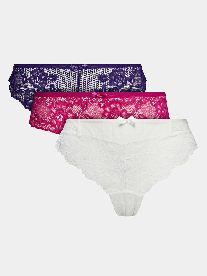 Hunkemöller Hunkemöller Набір з 3 пар стрінгів Bianca 202870 Рожевий