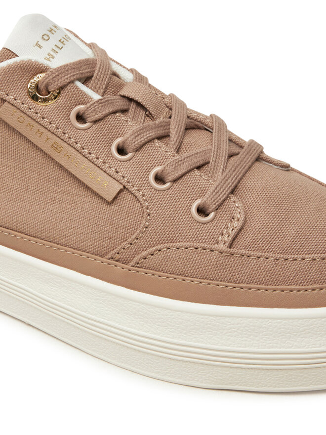 Tommy Hilfiger Сникърси Tommy Hilfiger Essential Vulc Textile Sneaker FW0FW08323 Бежов