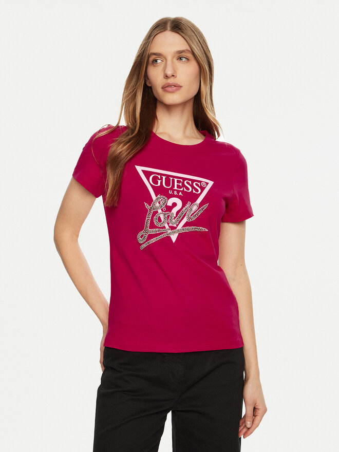 Guess Guess Marškinėliai W5RI10 I3Z14 Raudona Regular Fit