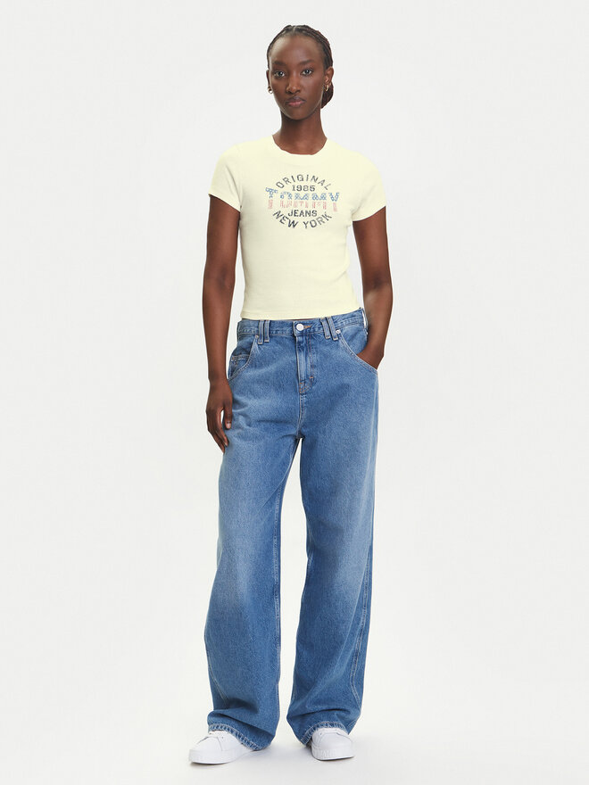 Tommy Jeans Tommy Jeans T-Shirt DW0DW21421 Creme Slim Fit