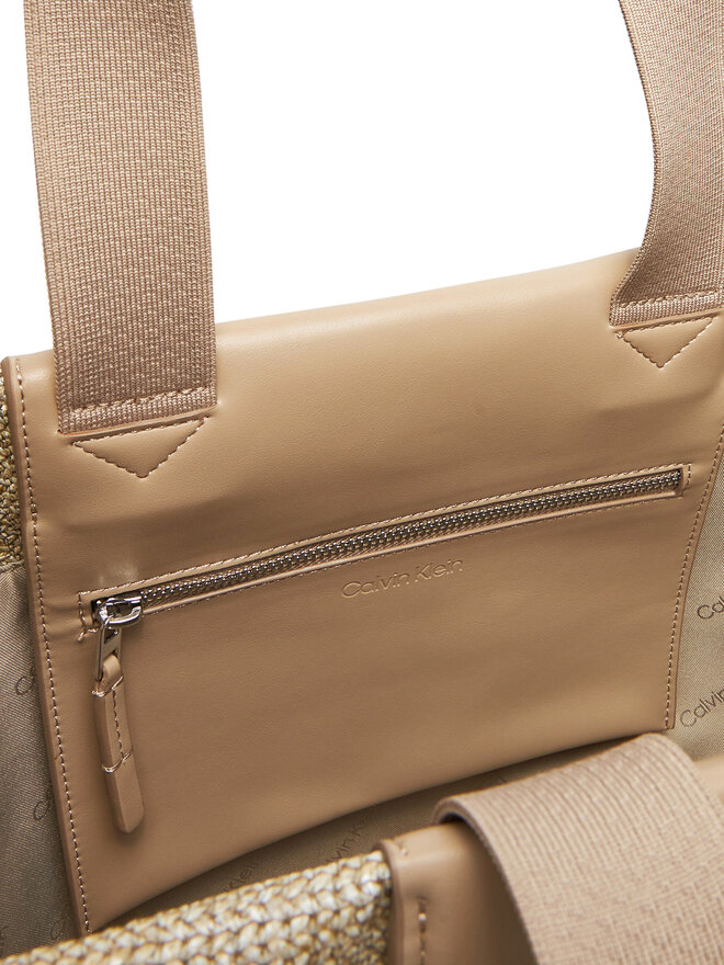 Calvin Klein Kabelka Calvin Klein Ck Raffia Medium Shopper K60K613174 Hnedá
