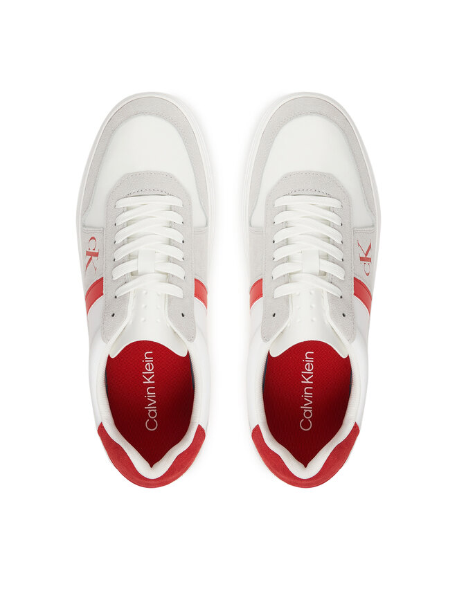 Calvin Klein Sneakers Calvin Klein Mixed Texture Lace Up Cupsole Trainers YM0YM01395 Weiß