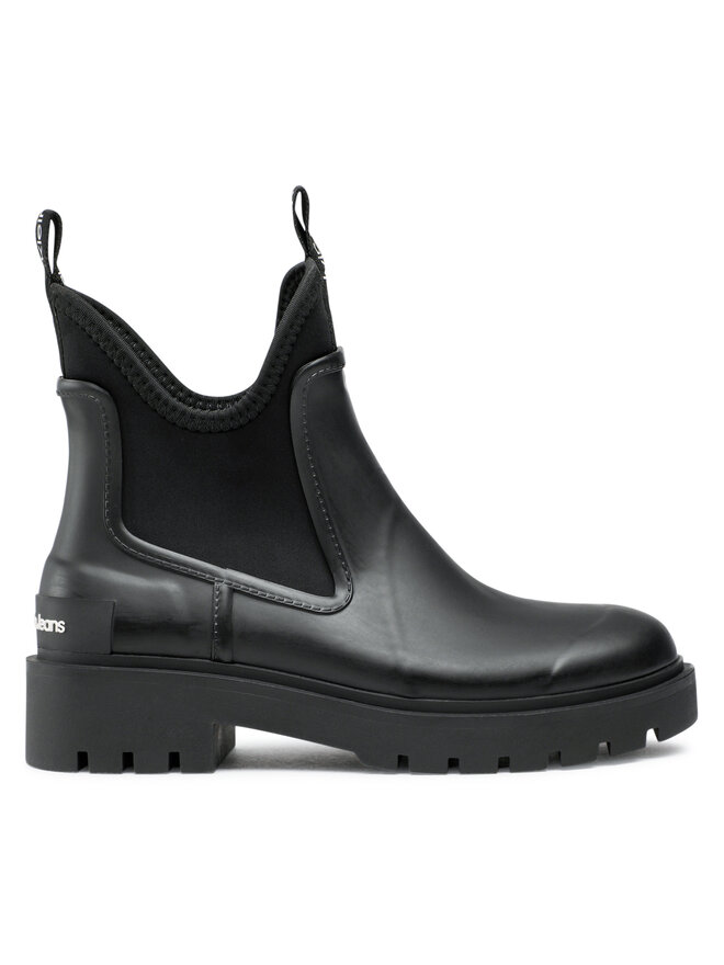 Calvin Klein Jeans Kalosze Calvin Klein Jeans Mid Rainboot Chelsea YW0YW01034 Czarny
