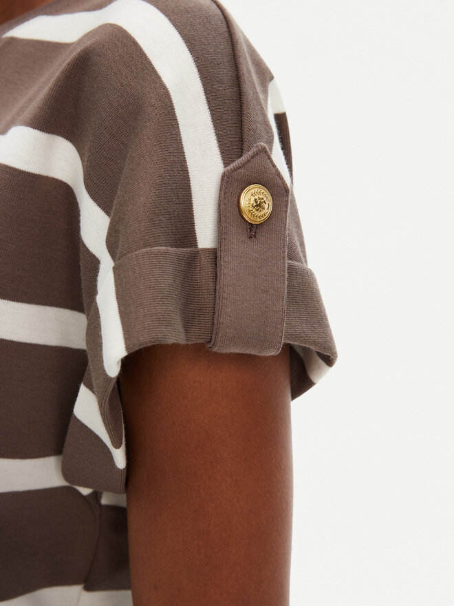 Tommy Hilfiger Tommy Hilfiger Póló Gold Button WW0WW45628 Barna Regular Fit