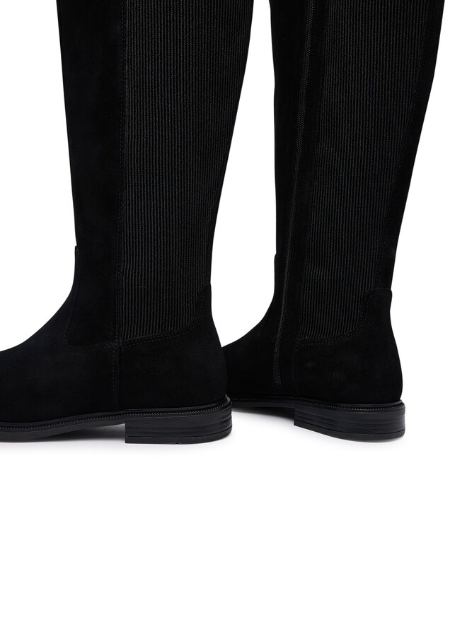 Tommy Hilfiger Stiefel Tommy Hilfiger Enamel Flag Suede High Chelsea FW0FW09574 Schwarz