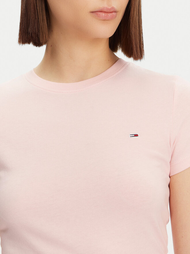 Tommy Jeans Tommy Jeans Póló DW0DW20459 Rózsaszín Slim Fit