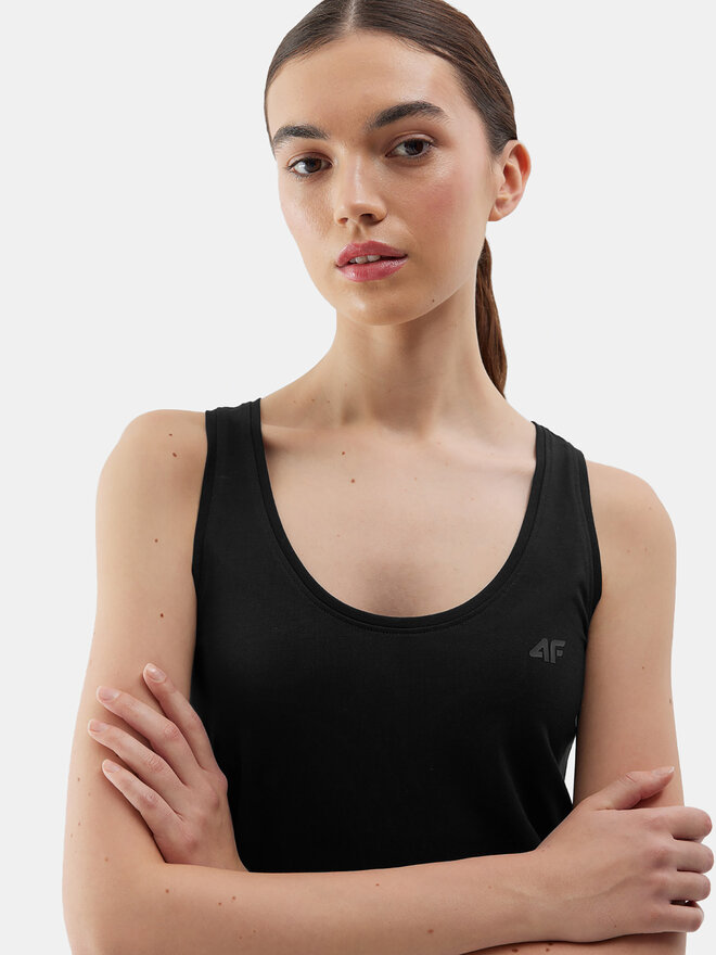 4F 4F Marškinėliai 4FWSS24TSLEF041 Juoda Slim Fit
