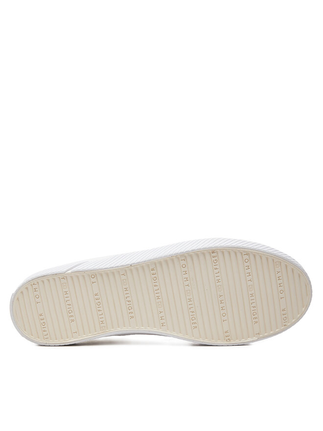 Tommy Hilfiger Tenisky Tommy Hilfiger Vulc Canvas Slip-On Sneaker FW0FW08065 Biela