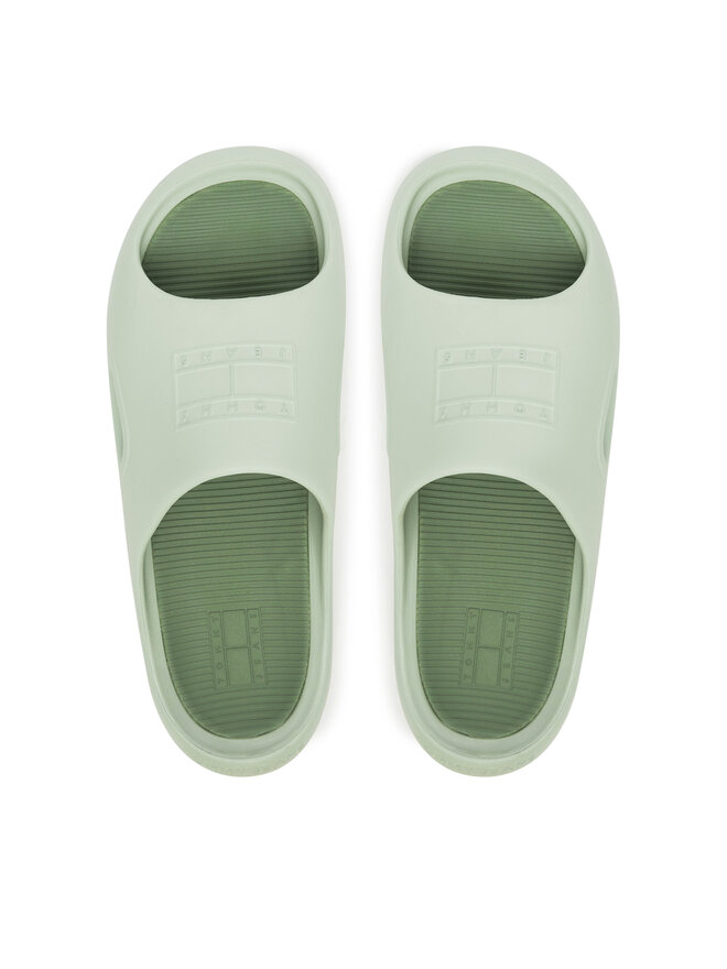 Tommy Jeans Pantoletten Tommy Jeans Sporty Pool Slide EM0EM01582 Grün