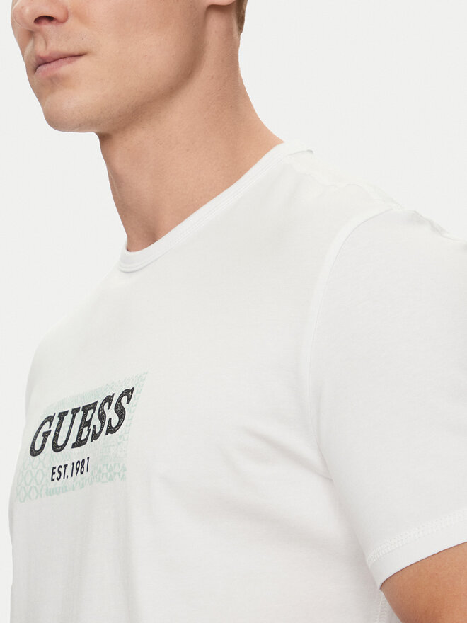 Guess Guess Marškinėliai M5GI19 J1314 Balta Slim Fit