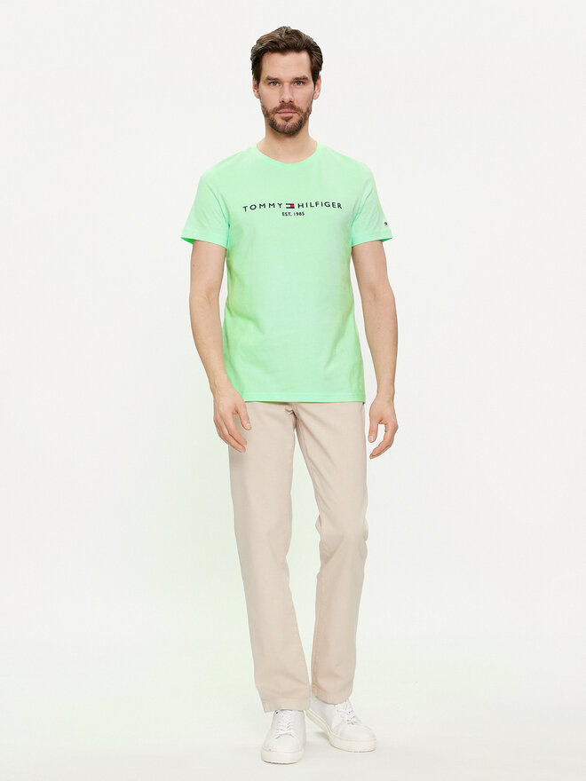 Tommy Hilfiger Tommy Hilfiger Marškinėliai Logo MW0MW11797 Žalia Slim Fit