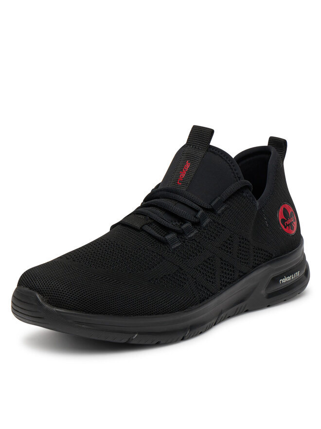 Rieker Sneakersy Rieker B7376-00 Čierna