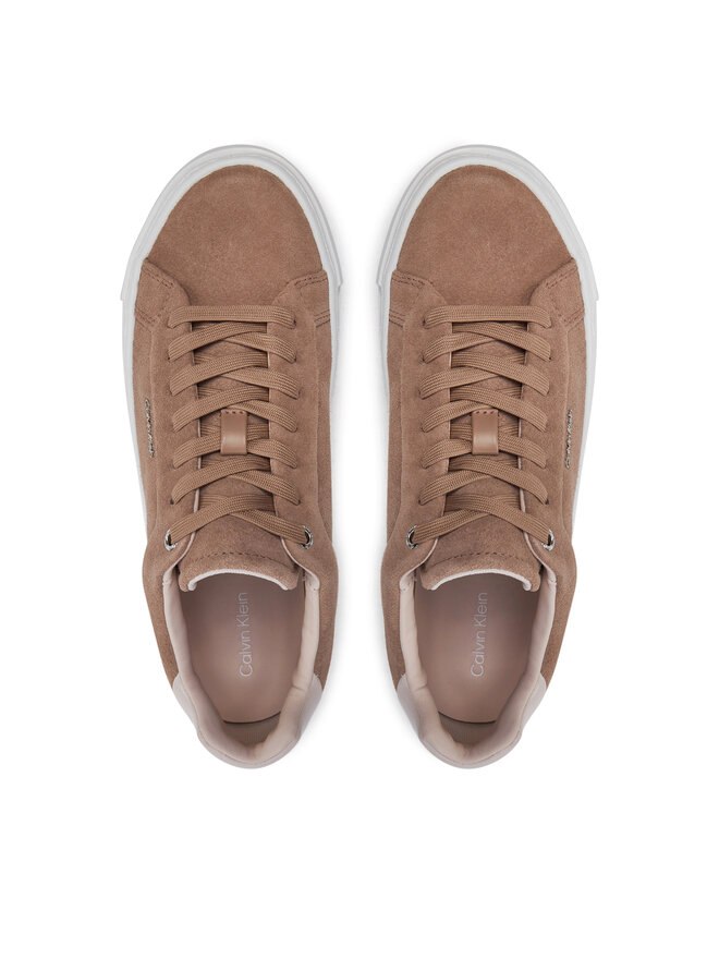 Calvin Klein Sneakersy Calvin Klein Flatform Cup Lace Up W/Ml HW0HW02282 Brązowy