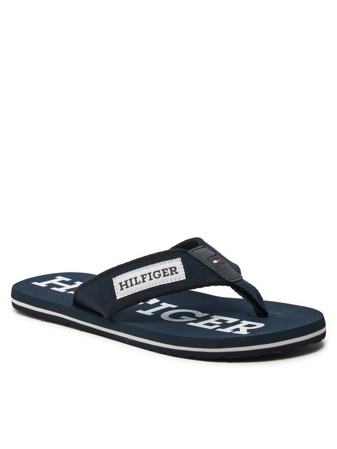 Tommy Hilfiger Žabky Tommy Hilfiger Patch Hilfiger Beach Sandal FM0FM05024 Tmavomodrá
